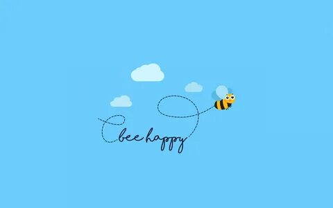 Bee happy Wallpaper 4K, Clear sky, Sky blue, Clouds, Bee, Mi