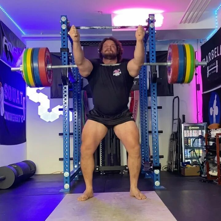 451lbs (205kg) raw zombie squats with pauses... 