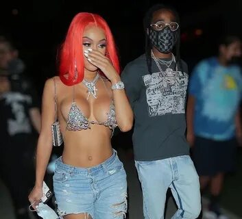 Saweetie Steps Out in Barely There Bikini Top and Samaria Le
