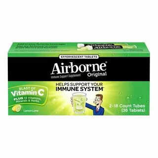 Airborne Lemon Lime Effervescent Tablets 36 count 1000mg of 