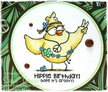 A groovy Hippie Chick birthday card Paperesse
