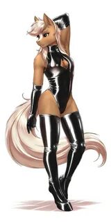 Commission: Anthro Epona (Front, Latex) by Myke_Greywolf -- 