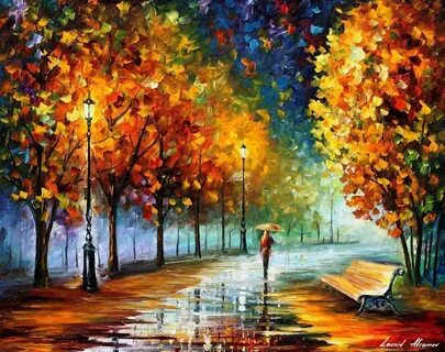 FALL MARATHON OF NATURE - PALETTE KNIFE Oil Painting On Canv