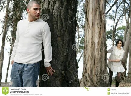 Hiding Behind Tree stock image. Image of woods, playful - 52