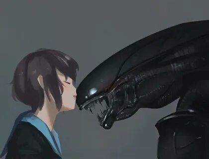 Safebooru - 1girl 34 (hakunimu) alien alien (movie) blush cr