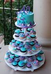 11 Purple And Teal Birthday Cupcakes Photo - Purple and Teal