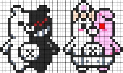 Monokuma And Monomi Perler Bead Pattern Bead Sprites Charact