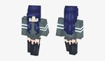 Fly Me To The Moon - Dark Blue Hair Girl Minecraft Skin PNG 