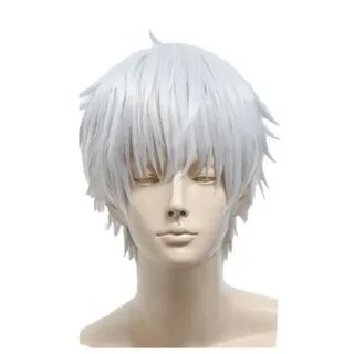 2017 Men Silvery white cosplay anime wig short Synthetic Hai