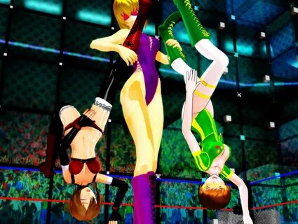 MMD WRESTLING Meiko and Chie 2 on 1 Match (2) by tousato on 