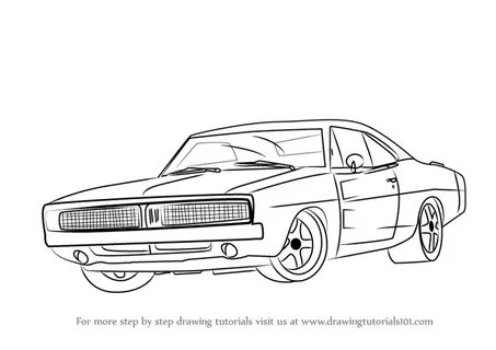 Learn How to Draw a 1969 Dodge Charger (Cars) Step by Step :