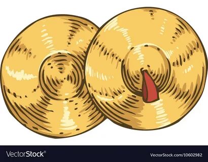 Pair of golden cymbal Royalty Free Vector Image
