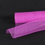 Fuchsia - Deco Mesh Wrap Metallic Stripes - ( 10 Inch x 10 Y