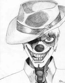 Drawn clown gangster - Pencil and in color drawn clown gangs