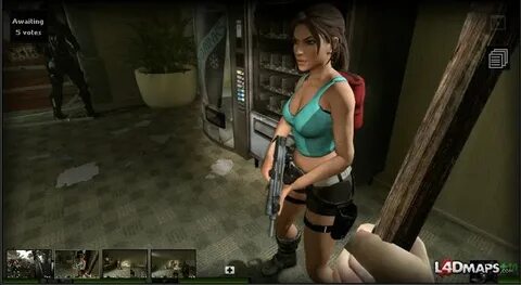 Lara Croft em Left 4 Dead 2