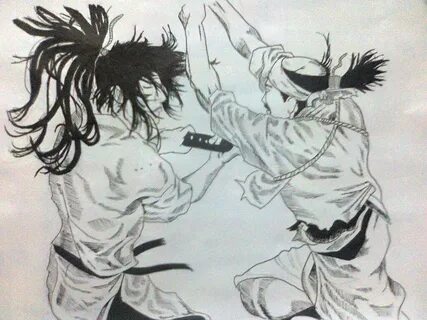 Drawing vagabond fight scene! Anime Amino
