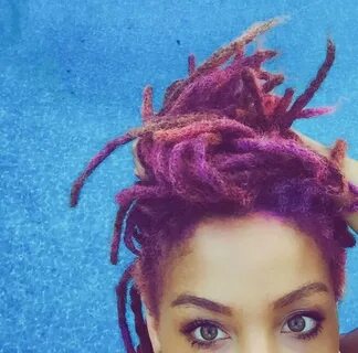 @thegoddessflow purple locs color dreadlocs women with locs 