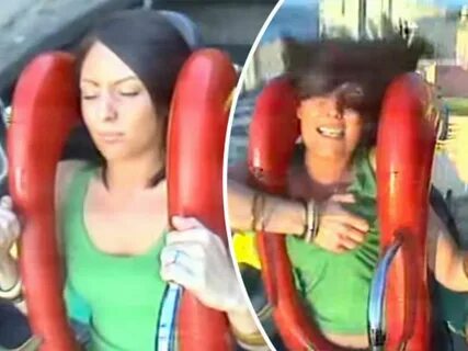 Slingshot Ride Fails : Woman Fails To Notice Friend Passing 