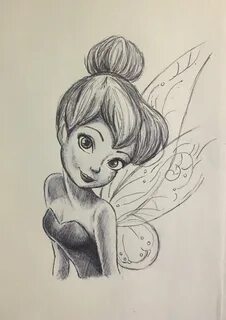 Pen drawing of tinkerbell Disney drawings sketches, Disney c