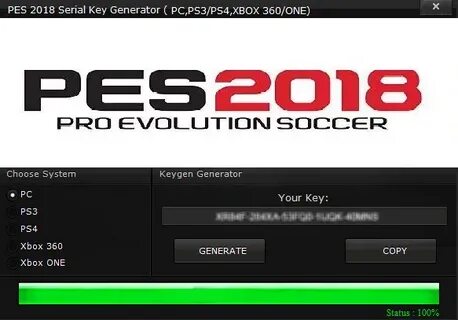 PES 2018 serial key generator Key, Generation, Pro evolution