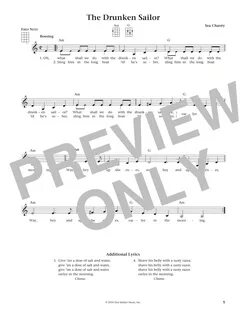 Traditional The Drunken Sailor Sheet Music Notes, Chords Dow