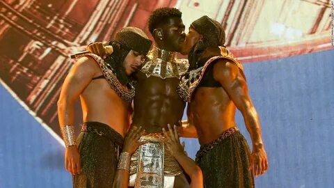 Watch Lil Nas X end his BET Awards performance with same-sex