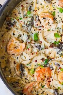 easy shrimp pasta Creamy shrimp pasta, Mushroom recipes past