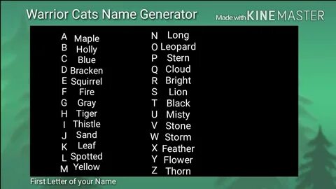 WARRIOR CATS NAME GENERATOR! - YouTube