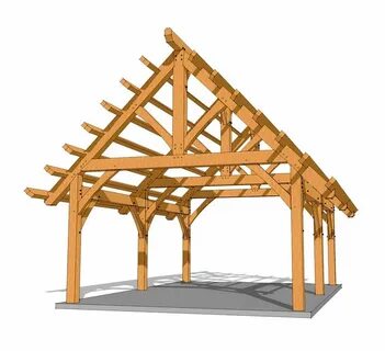 16x24 Heavy Timber Pavilion Plan - Timber Frame HQ