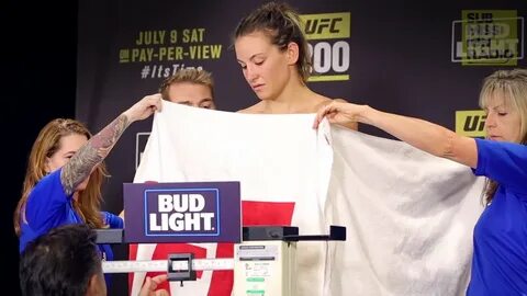 UFC 200 Weigh-Ins: Miesha Tate's Tense Moment - YouTube