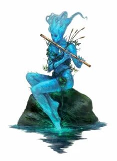 Female Naiad Bard - Pathfinder PFRPG DND D&D 3.5 5E 5th ed d