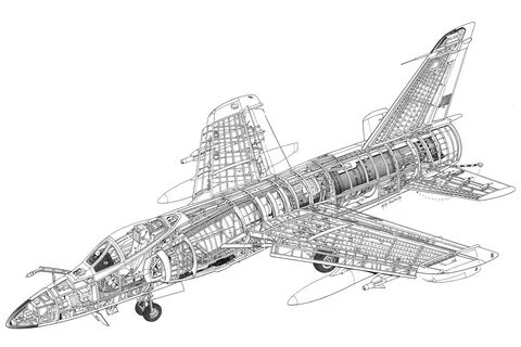 Grumman F-11 Tiger Cutaway Drawing in High quality