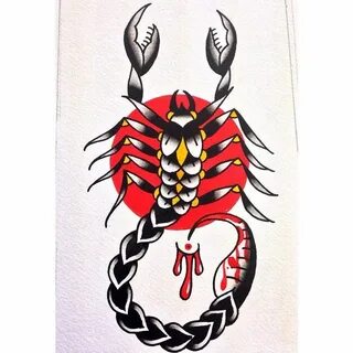 scorpion traditional tattoo Old school tattoo designs, Tradi