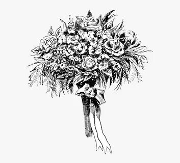 Black And White Image Flower Bouquet, HD Png Download - kind