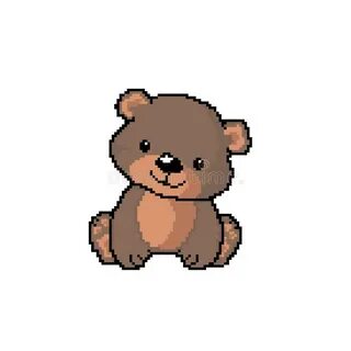 Символ Pixel Art Baby Bear Иллюстрация значка логотипа Cute 