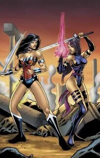 Wonder Woman vs Psylocke Comic Art Comic art, Psylocke, Comi