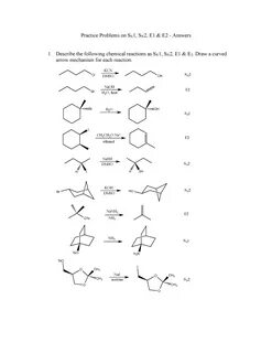 11 practprobsn 1sn2e1e2 343 ans - Practice Problems on S N 1