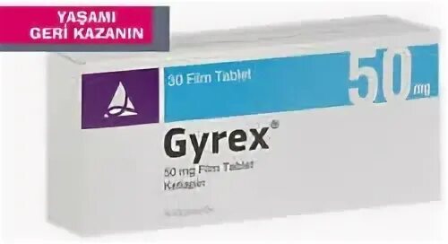 Gyrex 50 mg 30 Tablet ilacı fiyatı, yan etkileri, endikasyon