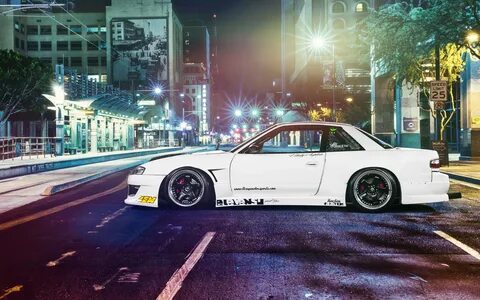 Скачать обои car, ночь, улица, тюнинг, ниссан, tuning, s13, 