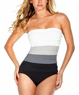 Neutral Stripe Leah Strapless One-Piece zulily Swimwear, Swi