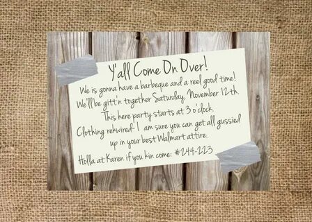 Redneck party invitation personalized and by ... Redneck par