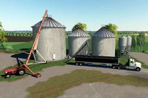 FS19 Mods - Placeable Large Grain Silos (300,000 Liters) - Y