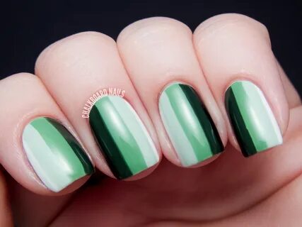 31DC2013 Day 12: Green Ombre Stripes Chalkboard Nails Phoeni