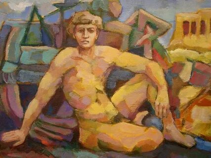 Sitting naked man Painting by Alfons Niex Fine Art America