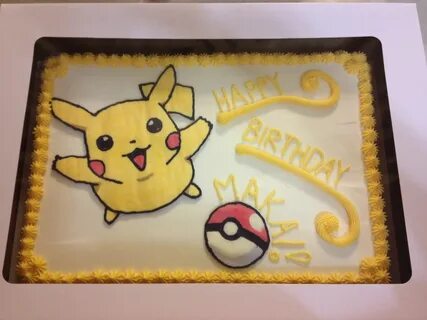 Pikachu Pokemon Sheet Cake -from Cakefully Cake. https://m.f