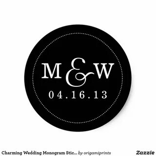 Charming Wedding Monogram Sticker - Black Zazzle.com Monogra