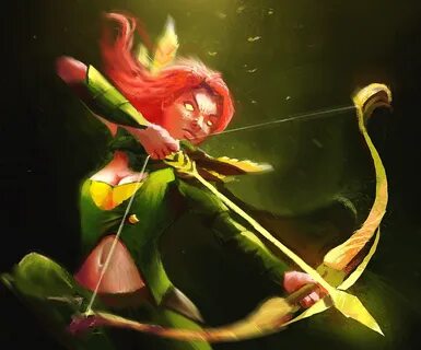 Скачать обои девушка, лучница, арт, Dota 2, Windrunner, Wind