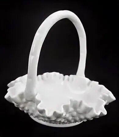 white fenton glass basket in Other North American Art Glass 