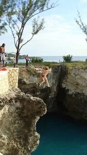 HD wallpaper: woman jumping off a cliff, Girl, Water, Cliff 