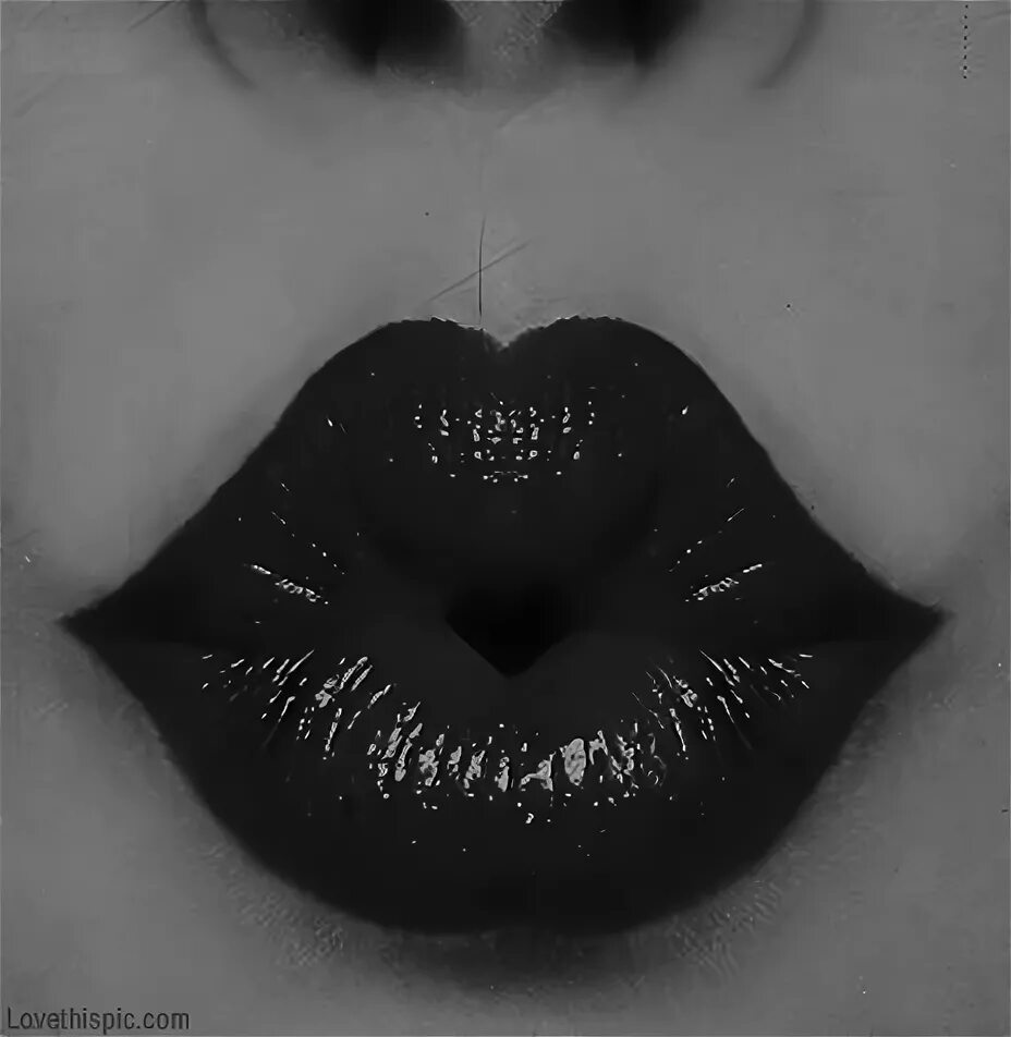 Dark Lips black and white kiss dark lips mouth lipstick Sexy